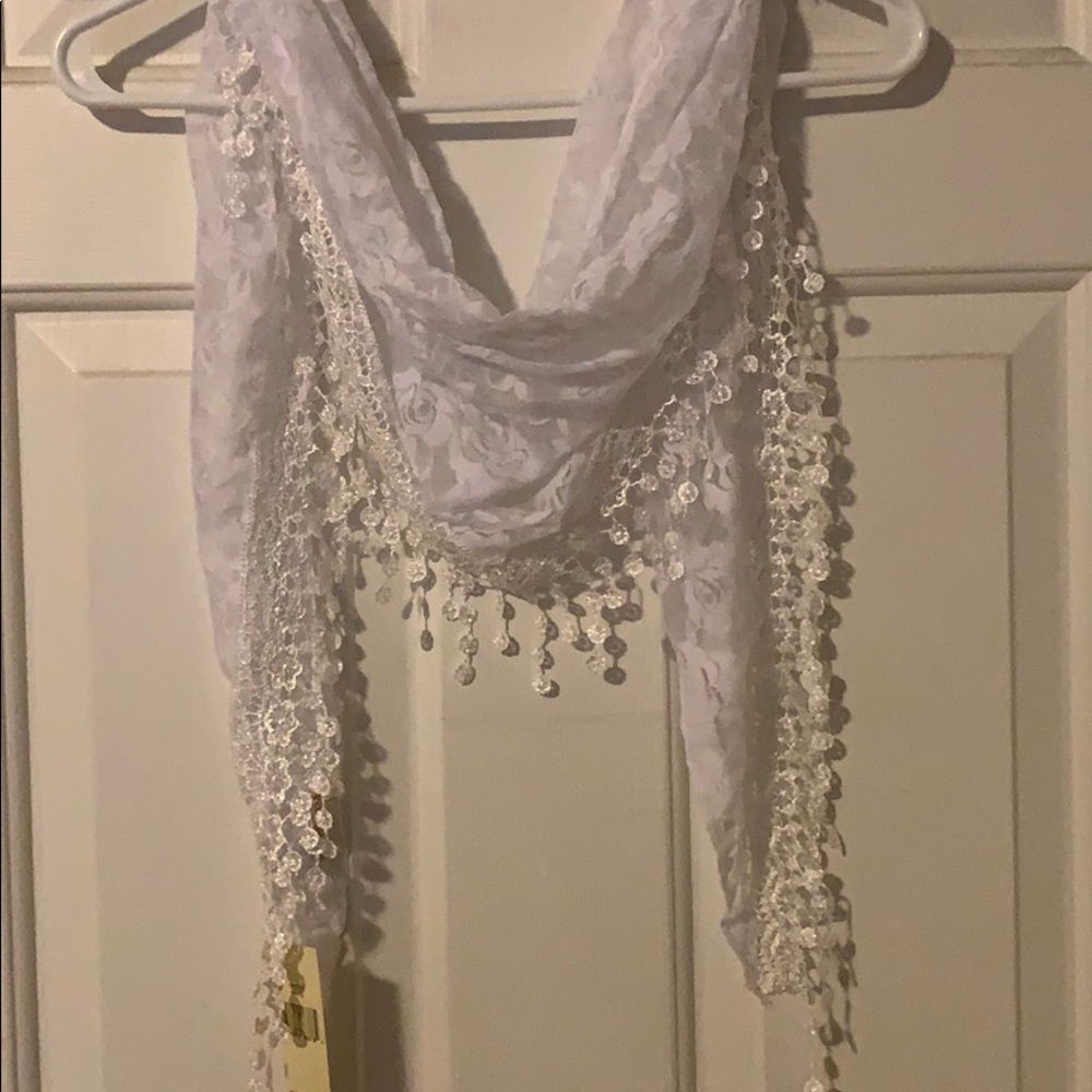 White Lace Scarf